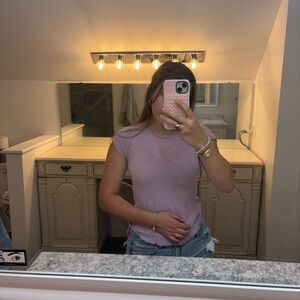 Free People Purple Rouged Top